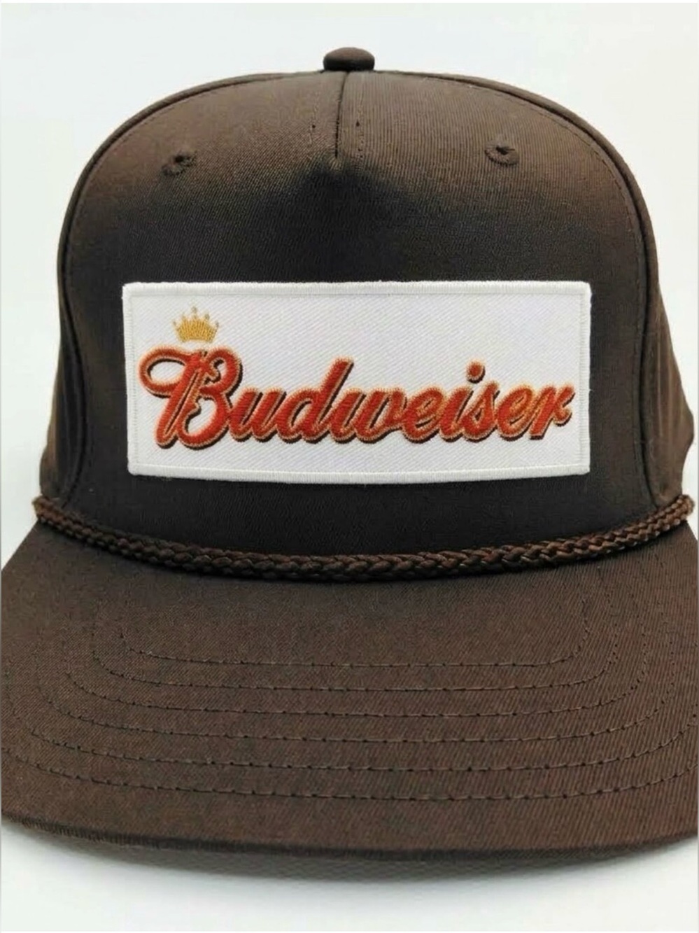 Retro Budweiser Men's Brown Rope Snapback Cap